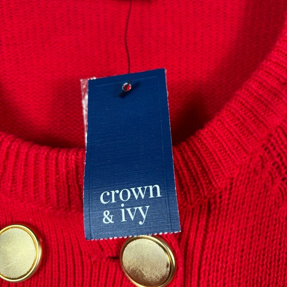 Crown Ivy Poncho One Size Red Holiday Cape Wrap Soft Warm Lightweight Shawl NWT - Picture 6 of 8